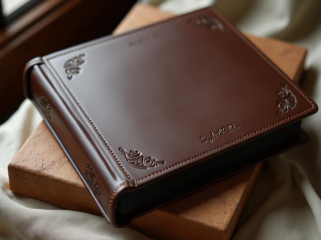 Signature photo album with leather cover